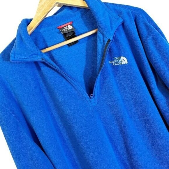 The North Face Blue Polartec Quarter Zip Fleece Pullover XL Athletic Outdoor - Picture 6 of 6